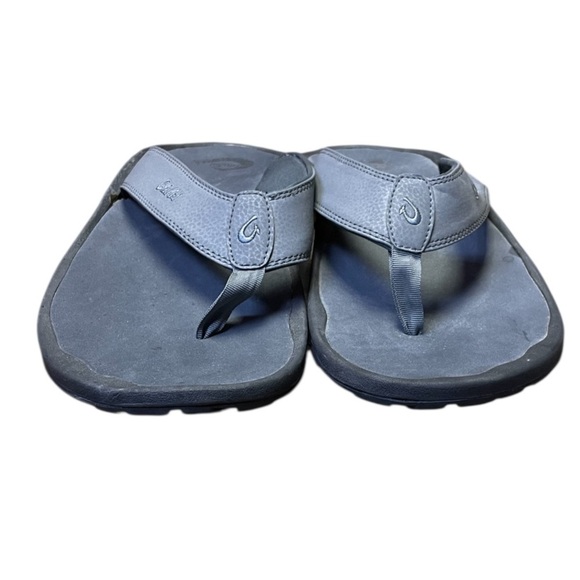 Olukai Ohana Flip Flops Thong Sandals Men's 16 Gray Black Shoes - Picture 5 of 10